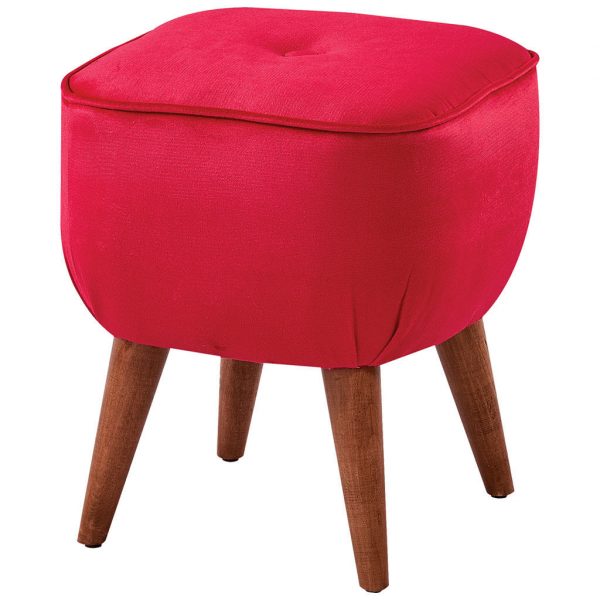 kare retro puf ceviz